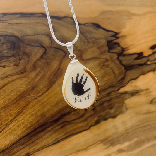 Milk Drop Handprint / Footprint Pendant