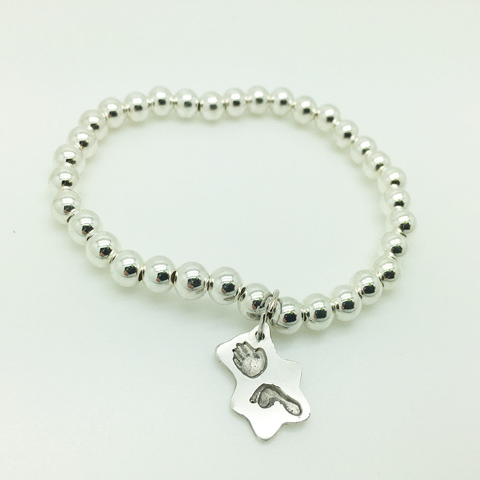 Beaded Bracelet with Personalised Charm