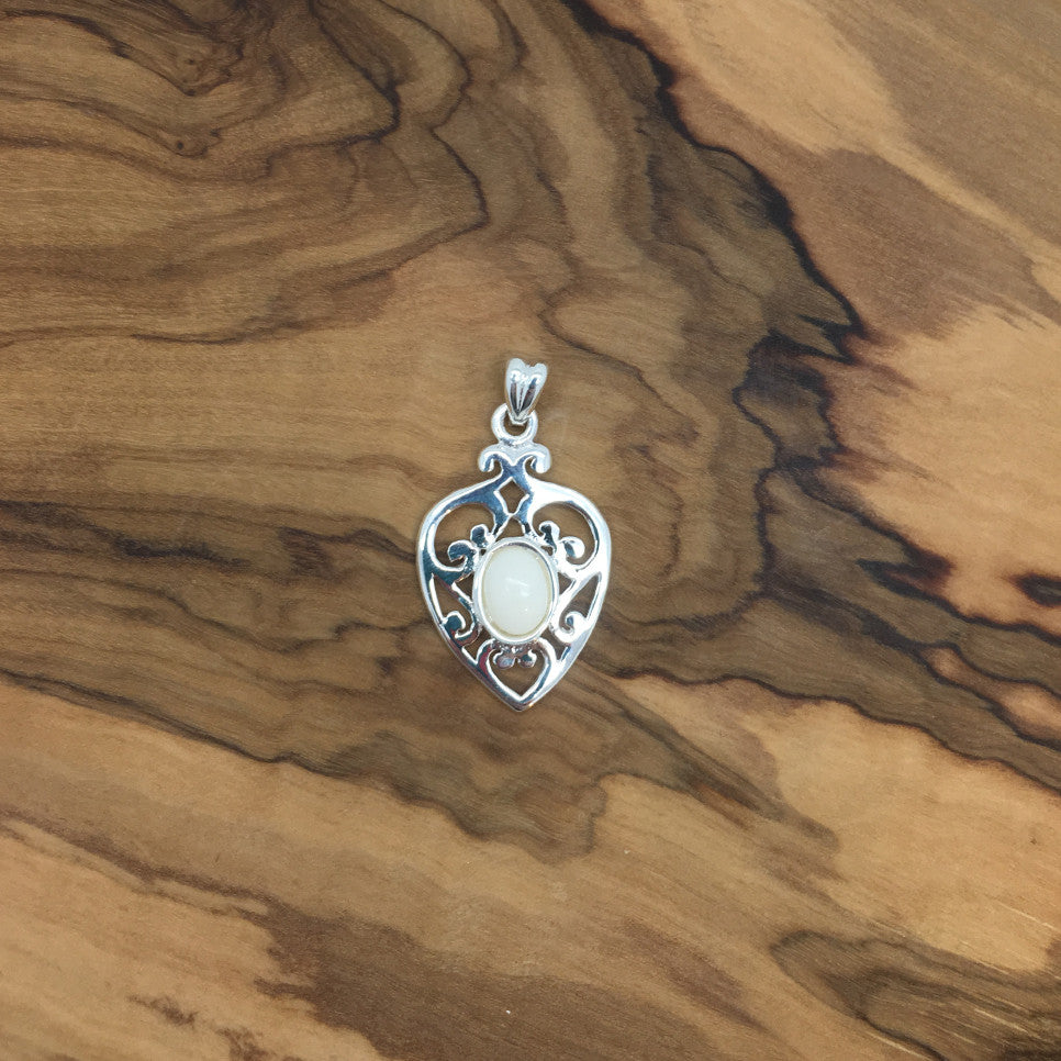 Love heart sterling silver pendant