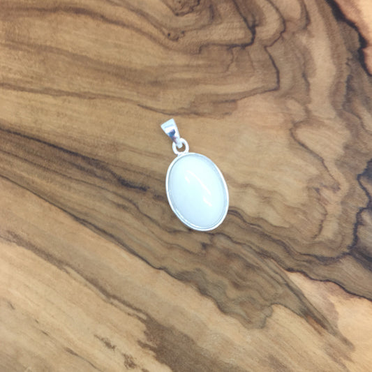 Large oval sterling silver pendant