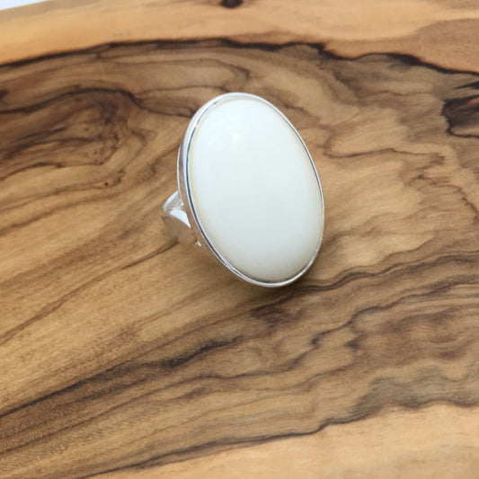 Large oval sterling silver ring