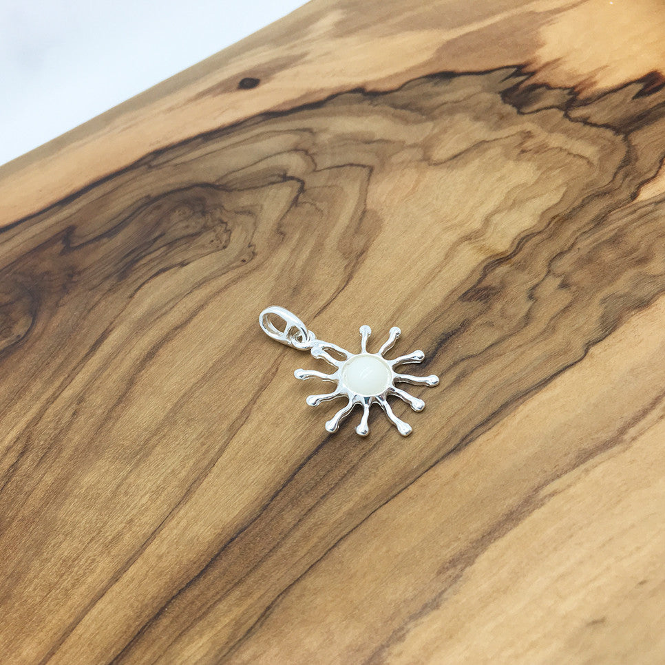 Sunburst sterling silver pendant